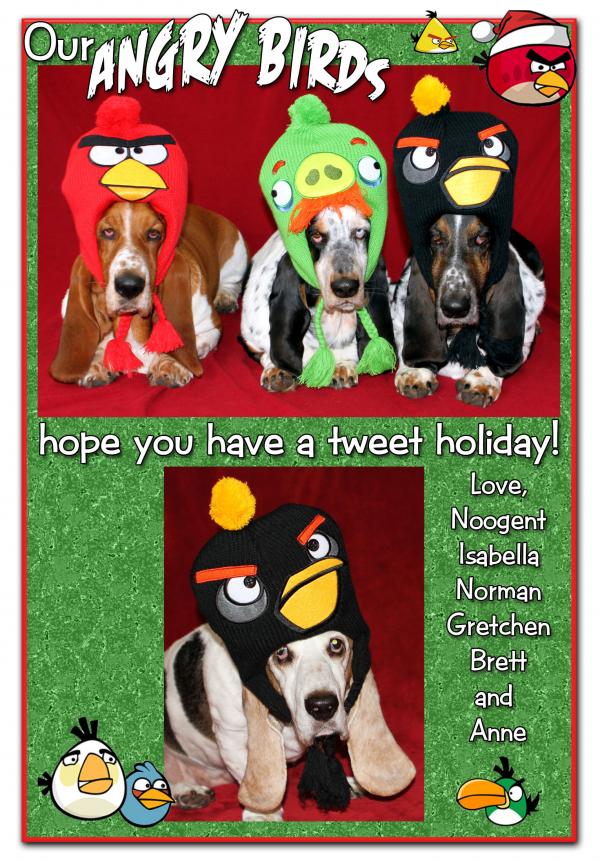 Xmas 2011 Card with Gretchen, Norman, Noogent, and Isabella